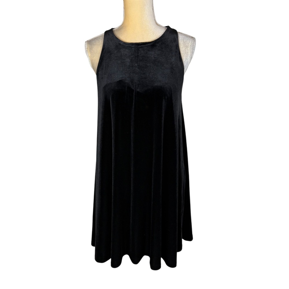 Cynthia Rowley Black Velvet Sleeveless Mini Dress Casual Party Cocktail‎